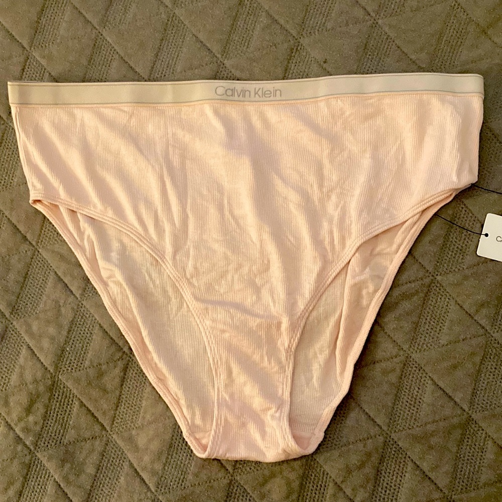 Calvin Klein Soft Pink Ribbed Bikini Underwear